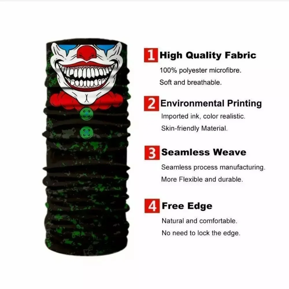 Bandana Neck Gaiter Skull Face Mask Bandanas Tube Breathable Rave Face Scarf US